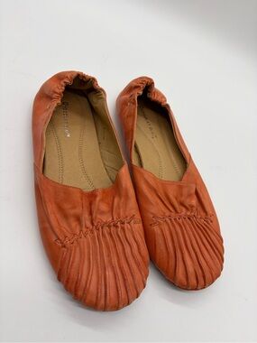 Chocolat Blu Leather Ballerina Flats in Burnt Orange/ Coral